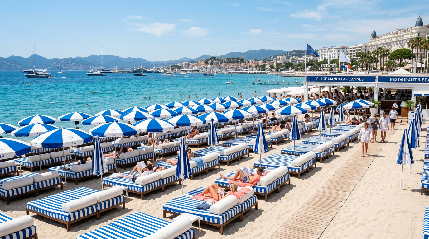 Beach club day pass, La Croisette, Cannes — sample itinerary stop